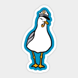A boating captain seagull Sticker